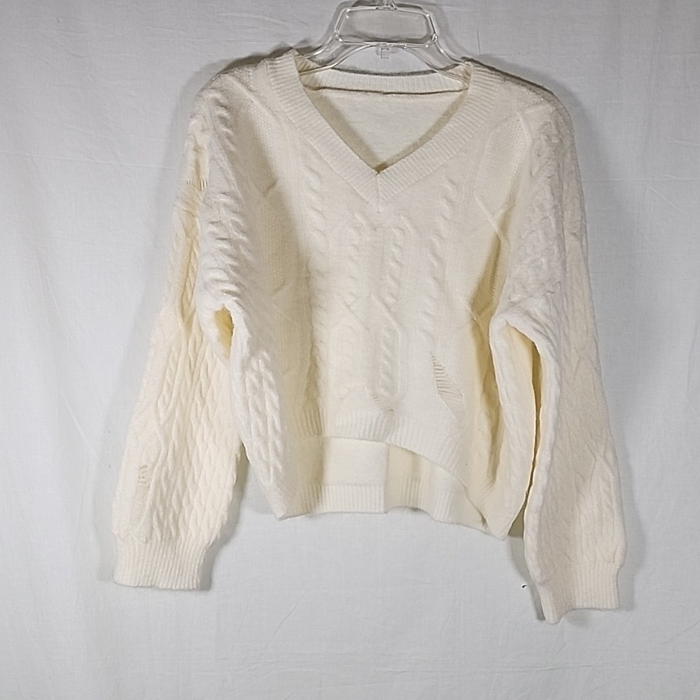 🤎 cropped sweater cream color  size  M